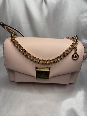 Michael Kors Pale Pink Leather Chain crossbody Bag